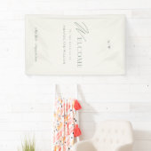 Elegant Sage Green Wedding Welcome Sign Spandoek (Insitu)