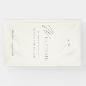 Elegant Sage Green Wedding Welcome Sign Spandoek (Horizontaal)