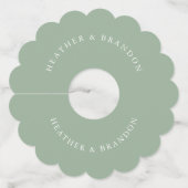 Elegant Sage Green Wedding Wijnglaslabel (Voorkant)
