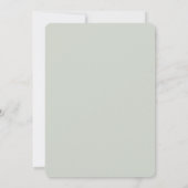 Elegant Sage Green White Floral Wedding Invitation Kaart (Achterkant)