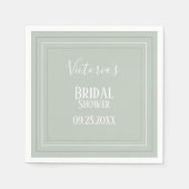 Elegant Sage Green White Modern Vrijgezellenfeest Servet (Voorkant)