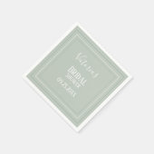 Elegant Sage Green White Modern Vrijgezellenfeest Servet (Hoek)