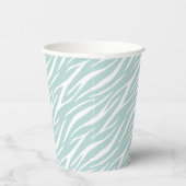 Elegant Sage Green & White Pastel Trendy Zebra Papieren Bekers (Rechts)