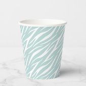 Elegant Sage Green & White Pastel Trendy Zebra Papieren Bekers (Voorkant)