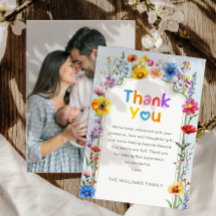 Elegant Sage Green Wildflower Baby Foto Dank u