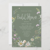 Elegant Sage Green Wildflower Vrijgezellenfeest Kaart (Voorkant)
