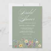 Elegant Sage Green Wildflower Vrijgezellenfeest Kaart (Voorkant)