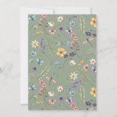 Elegant Sage Green Wildflower Vrijgezellenfeest Kaart (Achterkant)