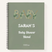Elegant Sage Greenery Bloemen Baby shower Cadeauli Notitieboek (Voorkant)