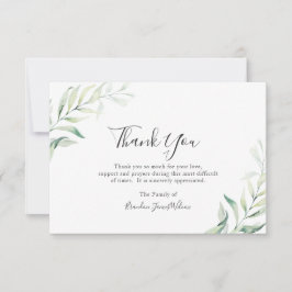 Elegant Sage Greenery Eucalyptus Funeral Bedankkaart