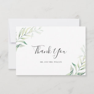 Elegant Sage Greenery Eucalyptus Wedding Bedankkaart