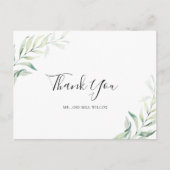 Elegant Sage Greenery Eucalyptus Wedding Dank je Briefkaart (Voorkant)