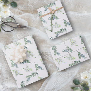 Elegant Sage Greenery Waterverf Botanische olie Inpakpapier Vel