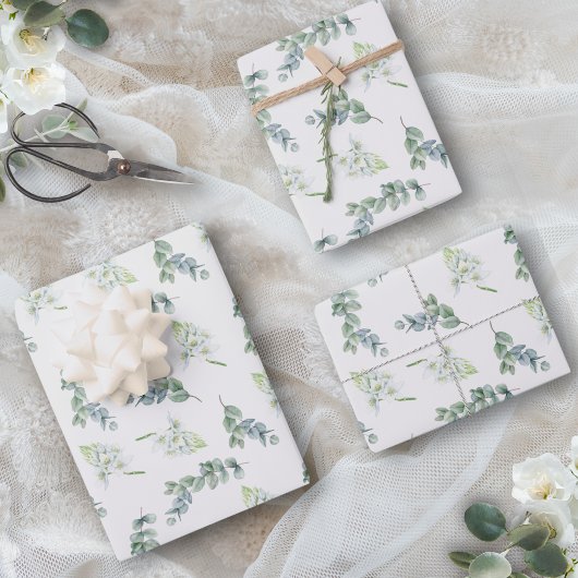 Elegant Sage Greenery Waterverf Botanische olie Inpakpapier Vel