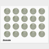 Elegant Sage Greenery Wedding Envelope Seal Ronde Sticker (Vel)