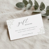 Elegant Sage Greenery Wedding Gift Registry Informatiekaartje