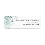 Elegant sage greens Floral Wedding Etiket (Voorkant)