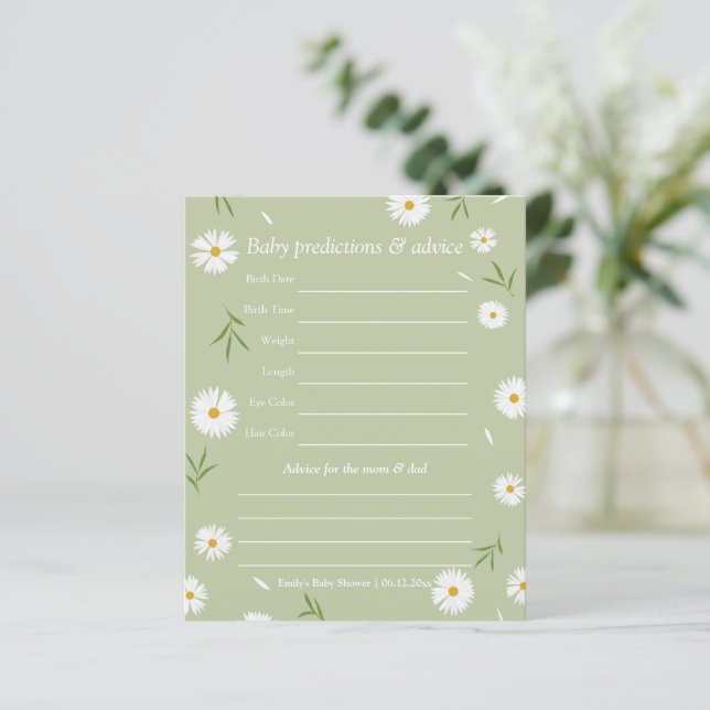 Elegant Sage Groen Baby shower Gissen Spel (Staand voorkant)