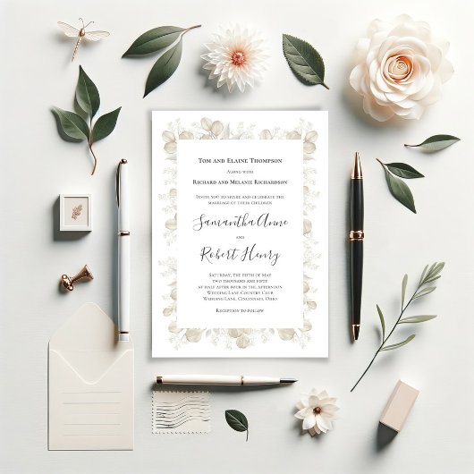 Elegant Sage Groen Bruiloft Groen Kaart