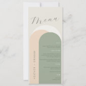 Elegant Sage Groen Bruiloft Menu (Voorkant)