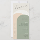 Elegant Sage Groen Bruiloft Menu (Voorkant)