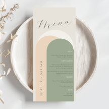 Elegant Sage Groen Bruiloft Menu