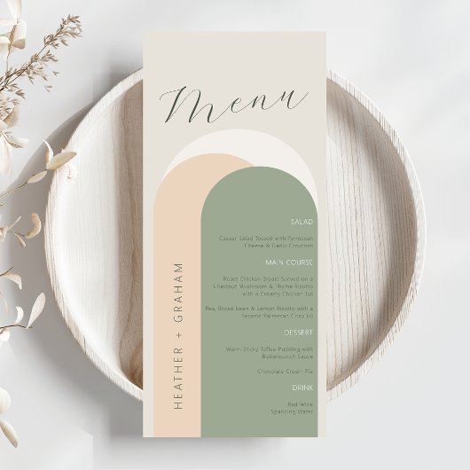 Elegant Sage Groen Bruiloft Menu