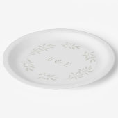 Elegant Sage Groen Bruiloft Papieren Bordje (Gekanteld)