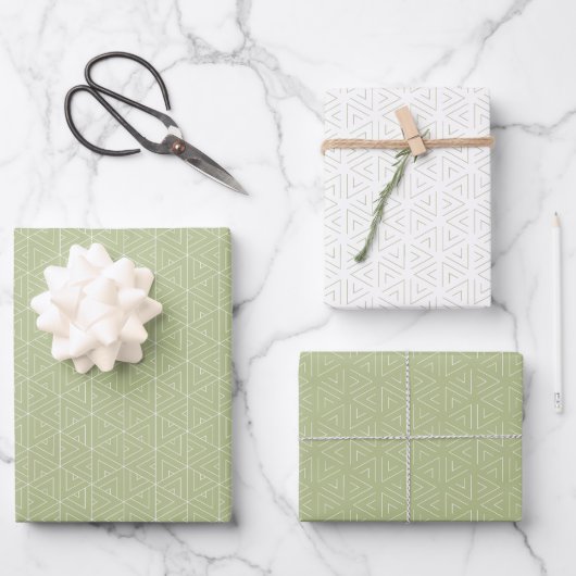 Elegant Sage groen eenvoudig en minimaal cadeau Inpakpapier Vel (Voorkant)