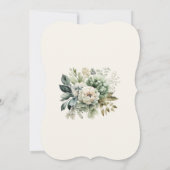 Elegant Sage Groen en Ivoor Bloemen Bruiloft Kaart (Achterkant)