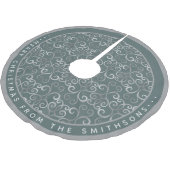 ELEGANT SAGE GROEN EN SILVER XMAS DAMASK CUSTOM KERSTBOOM ROK (Gekanteld)