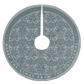 ELEGANT SAGE GROEN EN SILVER XMAS DAMASK CUSTOM KERSTBOOM ROK (Voorkant)