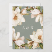 Elegant Sage Groen en Wit Bloemen Bruiloft Kaart (Achterkant)