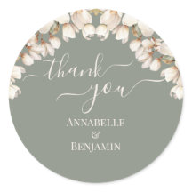 Elegant Sage Groen en Wit Bloemen Bruiloft