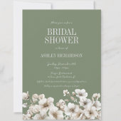 Elegant Sage Groen en Wit Bloemen Vrijgezellenfees Kaart