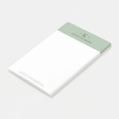 Elegant Sage Groen | Grijze tekst Minimalistisch Post-it® Notes (Schuin)