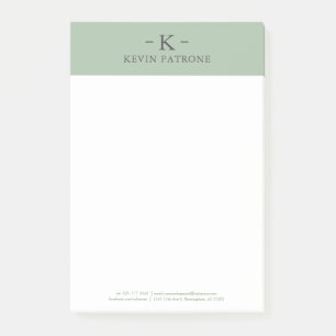 Elegant Sage Groen Grijze tekst Minimalistisch Post-it® Notes