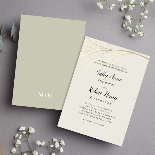 Elegant Sage Groen Klassiek Kalligrafie Script Kaart