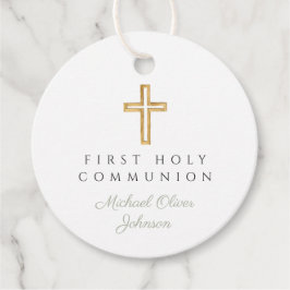 Elegant Sage Groen Kruis Jongen Eerste Communie Ro Bedankjes Labels