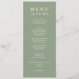 Elegant Sage Groen Modern Let's Eat Bruiloft Diner Menu
