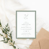 Elegant Sage Groen Monogram Bruiloft Lijst Kaart