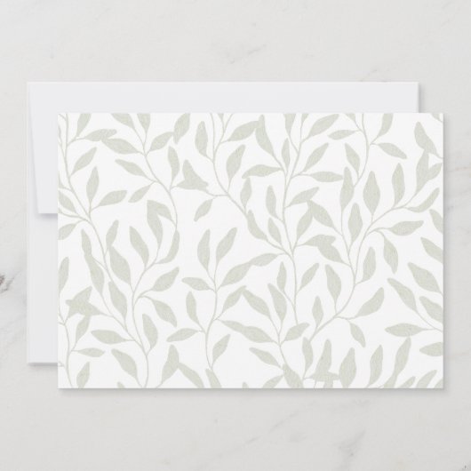 Elegant Sage Groen repetitie diner Kaart (Achterkant)