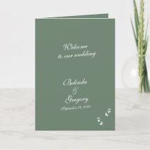 Elegant Sage Groen Script Bruiloft Orde van Servic