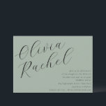Elegant Sage Groen Script Kalligrafie Bat Mitzvah Kaart<br><div class="desc">Vier deze bijzondere mijlpaal met een prachtig ontworpen Bat Mitswa-uitnodiging met elegante scripttypografie op een moderne saliegroene achtergrond. Perfect voor een stijlvolle en verfijnde viering, deze uitnodiging zet de toon voor een betekenisvolle en gedenkwaardige gebeurtenis. Pas de naam en de details van uw dochter aan voor een echt persoonlijk tintje....</div>
