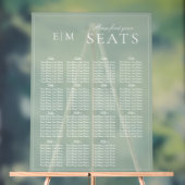 Elegant Sage Groen Script Monogram Bruiloft Seat Acryl Bord (Neutraal)
