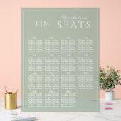 Elegant Sage Groen Script Monogram Bruiloft Seat Acryl Bord (Huwelijk)