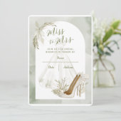 Elegant Sage Groen & Wit Vrijgezellenfeest Kaart (Staand voorkant)