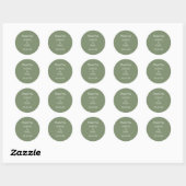 Elegant Sage Groene Bruiloft Dank u Sticker (Vel)