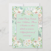 Elegant Sage Groene Pastel Bloemen Tuin Party Kaart (Achterkant)