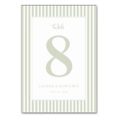 Elegant Sage Infinity Number Kaart (Achterkant)